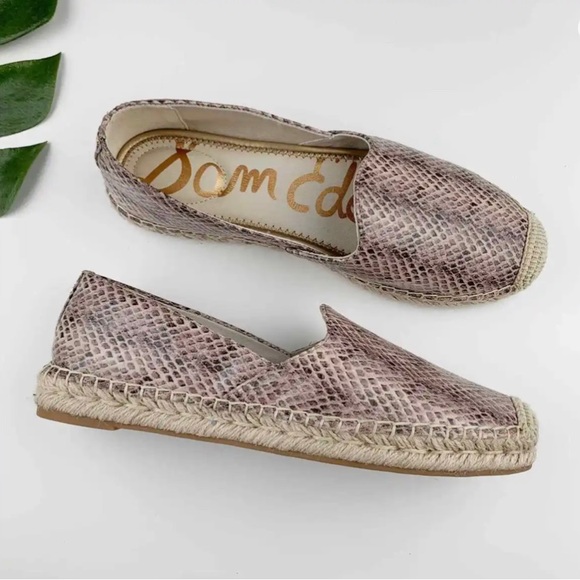 Sam Edelman Kesia Espadrille Flats Slip On Snakeskin Women’s 7M - Picture 2 of 11